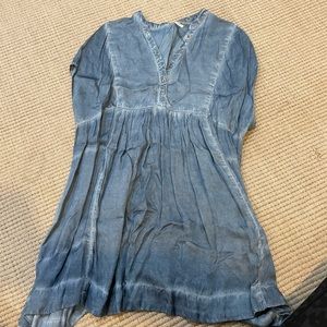 Free people denim satin feel dress SMALL
